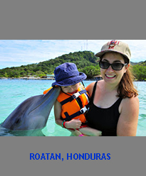 Susan and Matt in Roatan, Honduras - Dolphin Encounter
